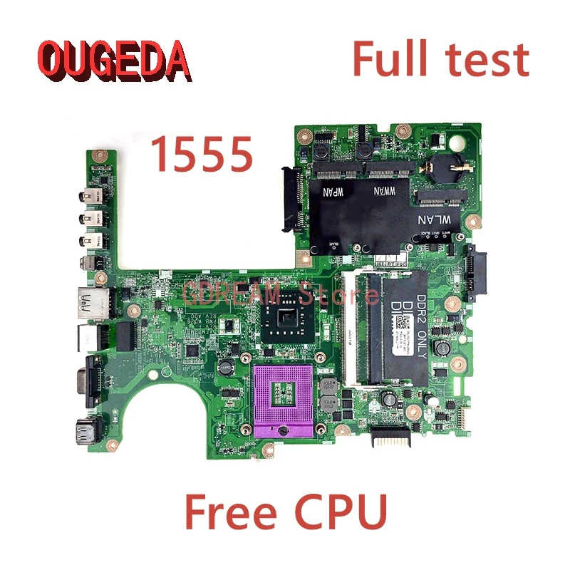 

OUGEDA DAFM8BMB6F1 D177M 0D177M CN-0D177M For Dell Studio 1555 laptop Motherboard DDR2 free CPU MAIN BOARD Full tested