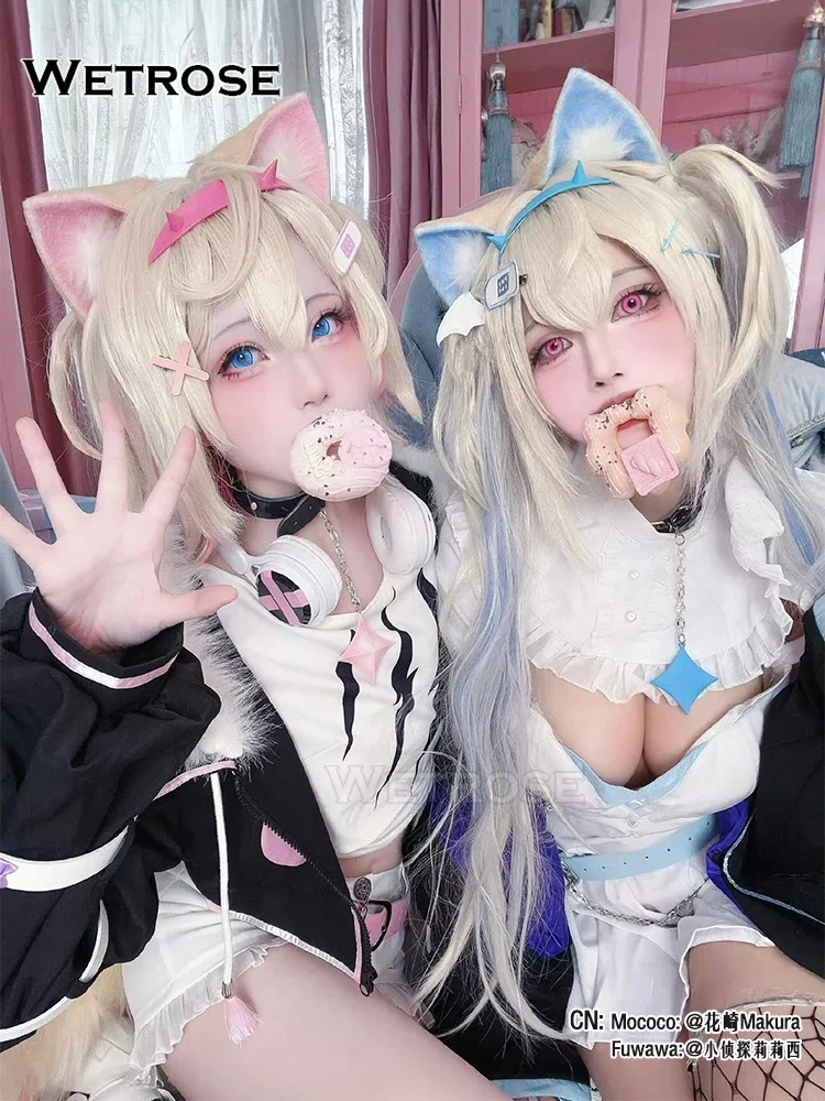 [Wetrose]Fuwawa Mococo Abyssgard Fuwamoco FWMC Hololive EN Advent Holo Vtuber cosplay costumes مجموعة أزياء نسائية من ، مجموعة أزياء نسائية من الجيل الثالث ، شعر مستعار للفتيات hololi، متوفر في المخزن