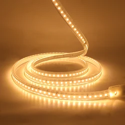 220V 2835 LED Strip Light Waterproof Flexible Led Ribbon Rope Lights 120Led/m With Switch Power Plug Home Decor Super Bright