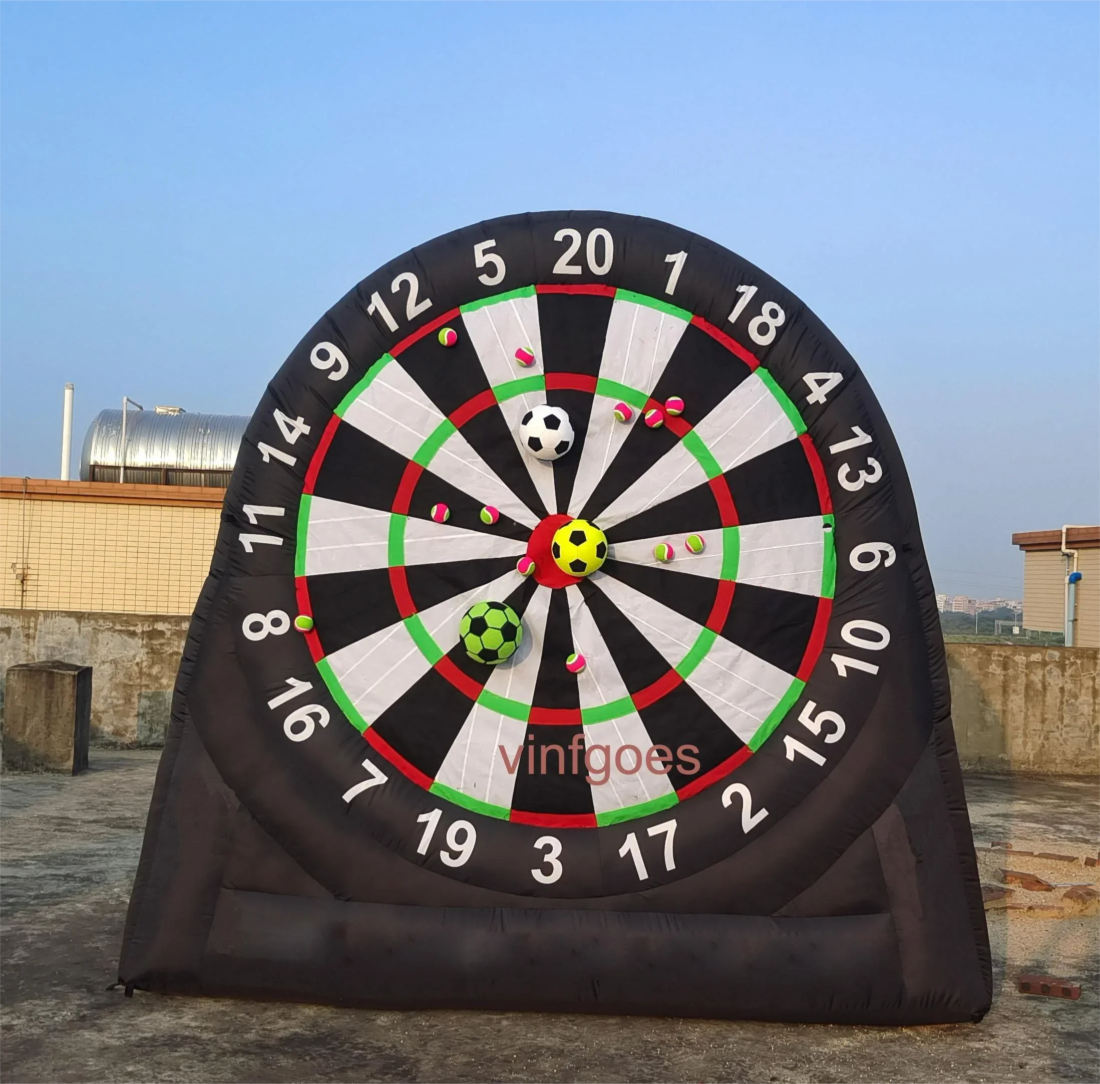 Giant Outdoor Target Inflatable Soccer Darts Board with 6pcs Sticky Soccer Ball with Blower for Kick Dartboard Sport Team Game