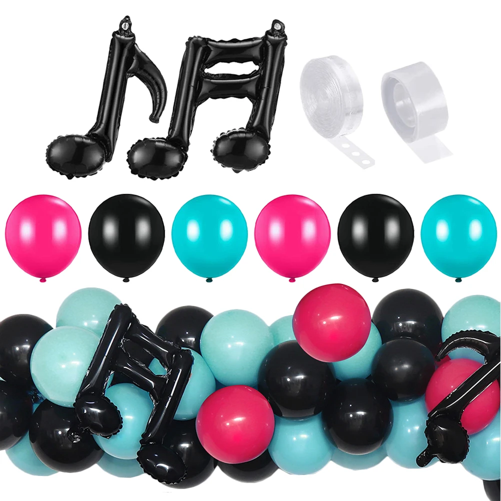 

Music Note Balloons Material Party Decorations Birthday Theme Layout Props Aluminum Foil Balloon Set Wall Ceiling Door