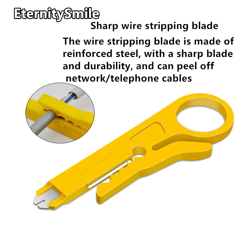 Custom Mini Alicate Crimper e Kit Faca, Cortador de cabo de rede, Soco de fio, Ferramentas de decapagem manual