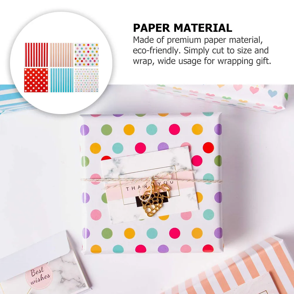 

6 Sheets Gift Paper Christmas Wrapping Large Rolls for Gifts Brown Present DIY Packaging