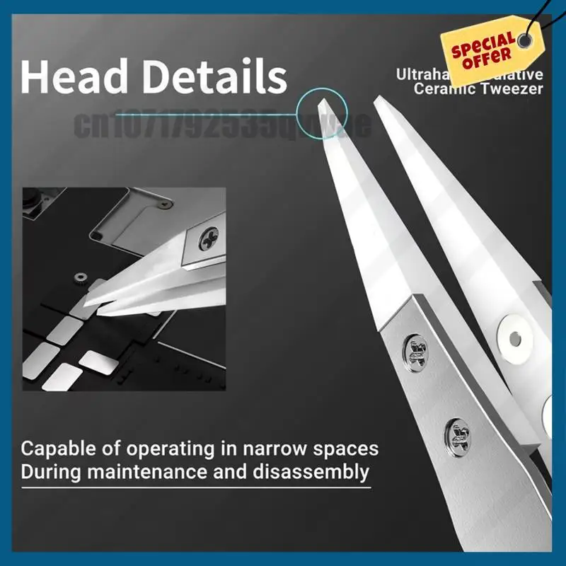 -A89Z Antistatische, korrosionsbeständige 4-teilige, nicht magnetische Pinzette aus Titanlegierung für präzise Motherboard-Schmuck-Reparaturzange