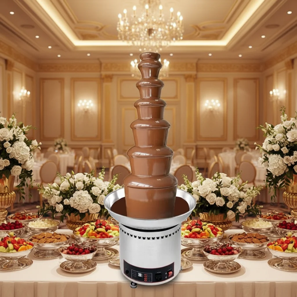 

Электрический шоколадный фонтан из нержавеющей стали для ресторанов, домашнего использования и отелей