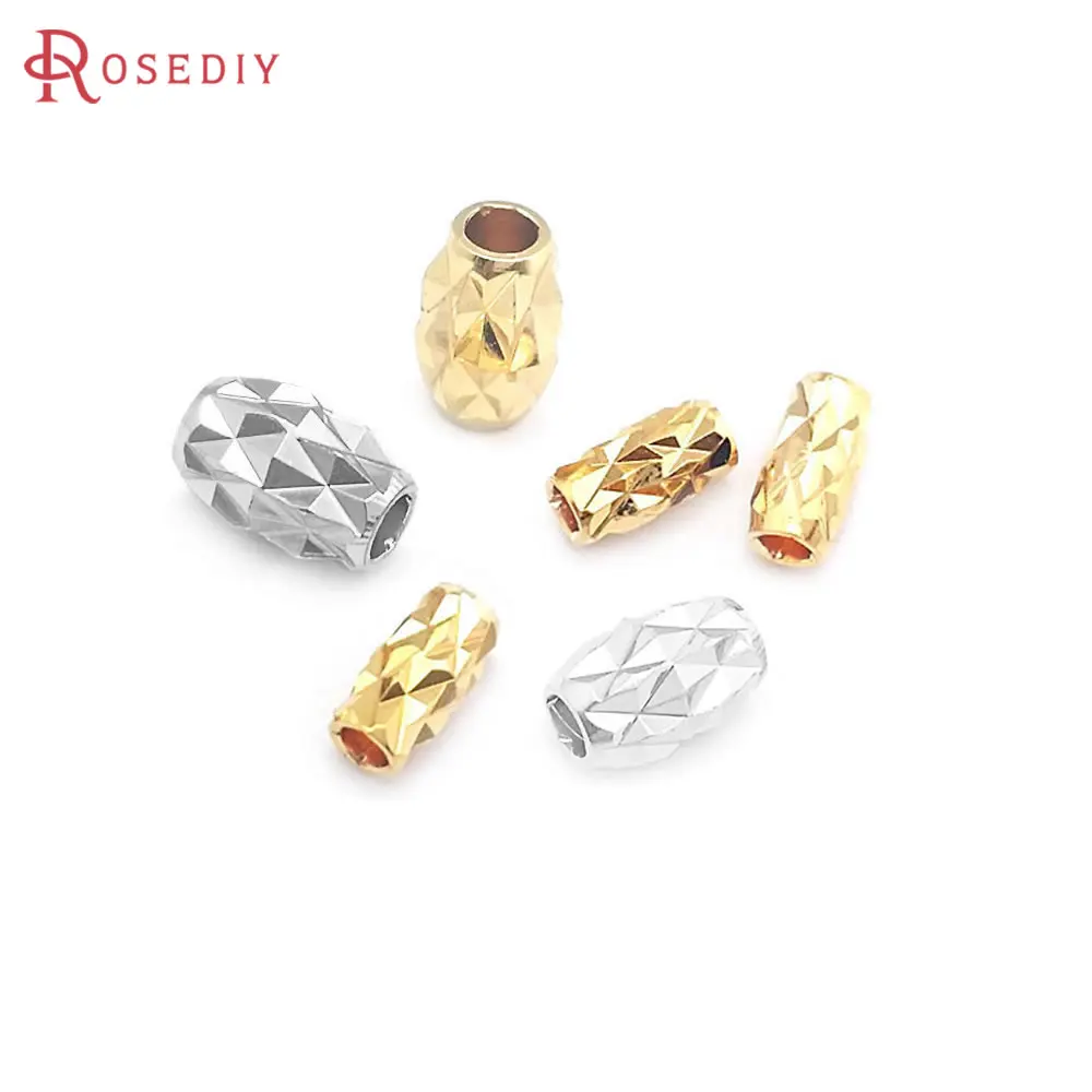 20 buah 3x5.8MM 4.5x7MM 18K warna emas kuningan bentuk Oval gelang Spacer manik-manik membuat perhiasan perlengkapan Diy temuan aksesoris