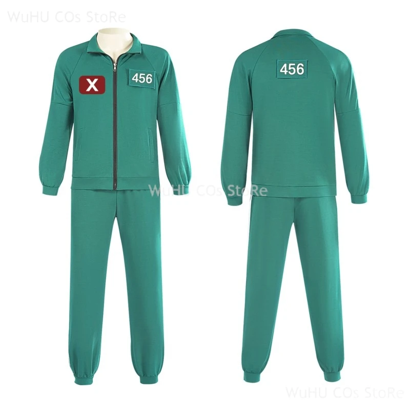 KoreanTv S2 456 001 Seong Gihun Front Man Cosplay Costume Green Sportswear Outfits Coat Halloween Party Player Clothes