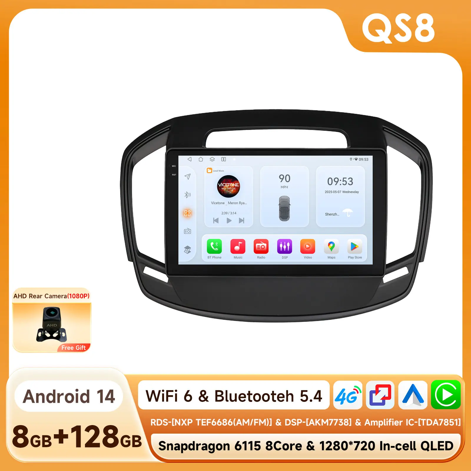 Hizpo Android 14 met 360cam autoradio multimedia videospeler voor Buick Regal voor Opel Insignia 2014 - 2017 Carplay Auto Stereo