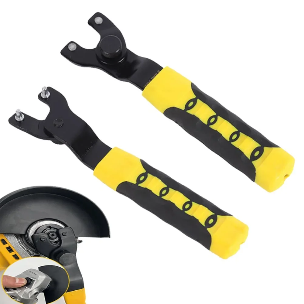 Ergonomic Adjustable Pin Wrench for Angle Grinder Lock Nuts from 10mm to 47mm Iron Construction with Detachable Handle