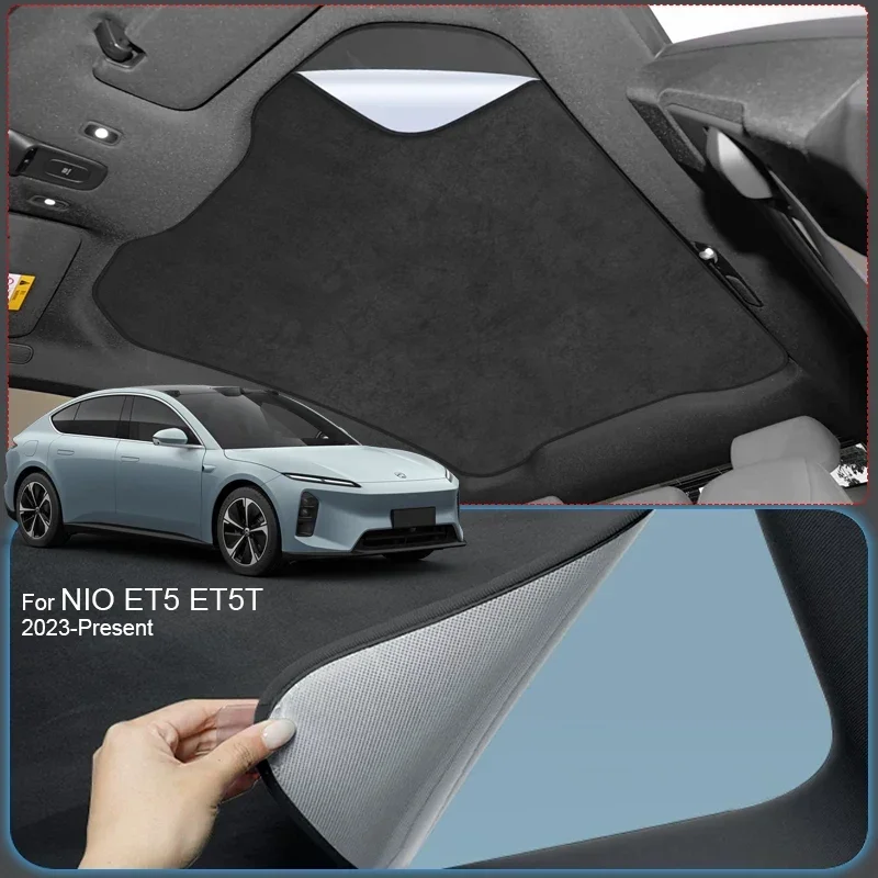 

Auto Anti-UV Heat Insulation Skylight Car Suede Fabric Electrostatic Adsorption Sunroof Sunshade For NIO ET5 ET5T 2023-Present