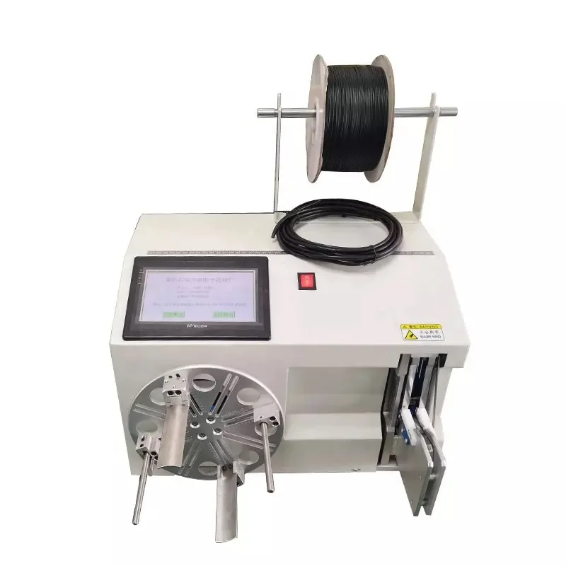 Semi Automatic Power Cable Binding Coil Cable Rolling Winding Tie Machine for Packing Wire and Ropes