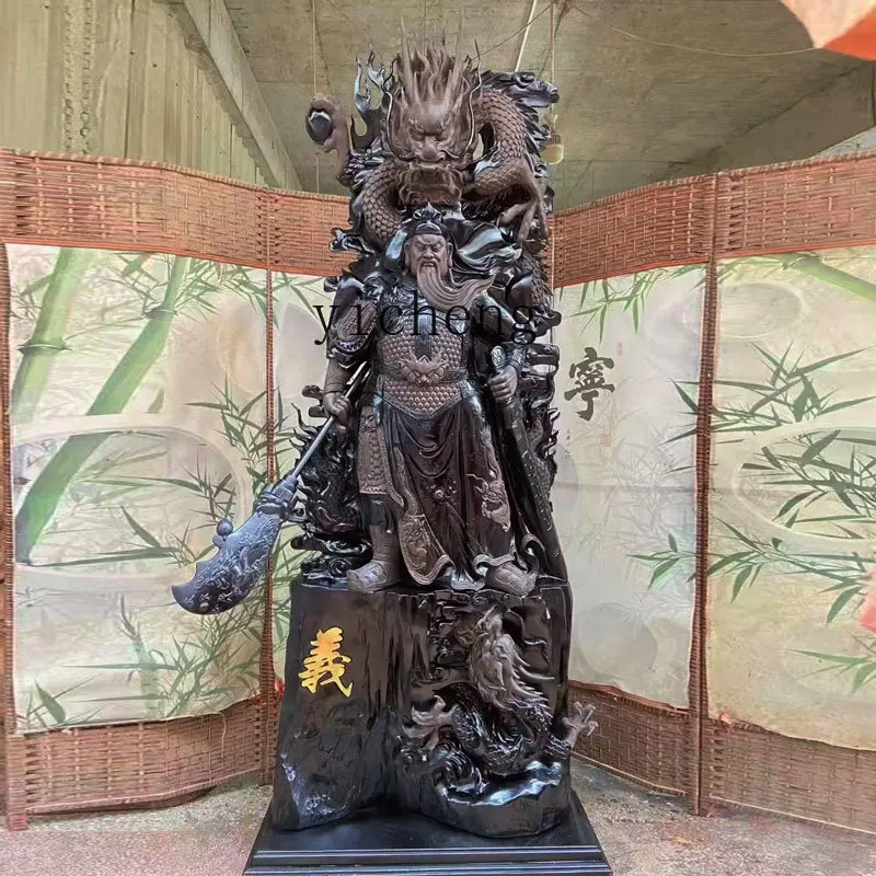 

ZK God of Wealth Floor-Standing Figure Root Carving Ornament for Living Room Clubhouse Company Opening Housewarming Wood Carving