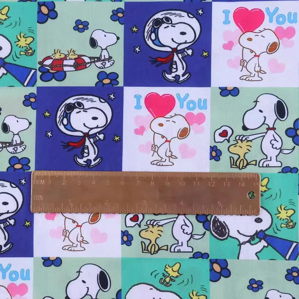 Cartoon Snoopy Dog Polyester Cotton Fabric For Sew Clothes Dress Decor DIY Patchwork Quilting Material