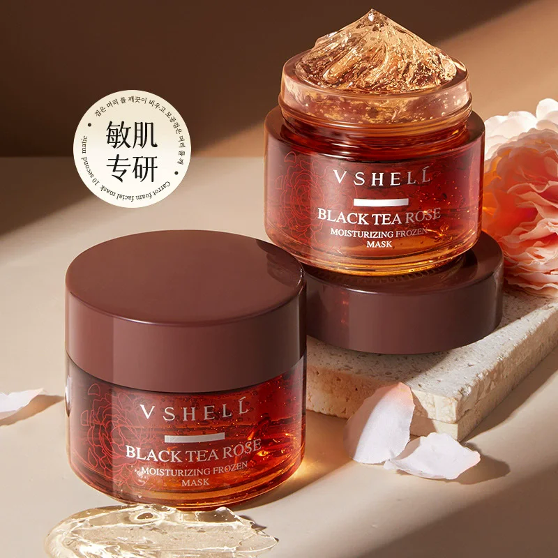 Black tea Rose Moisturizing Mask Hydrates, soothes, repairs and reduces wrinkles. Leave-in sleep freeze mask