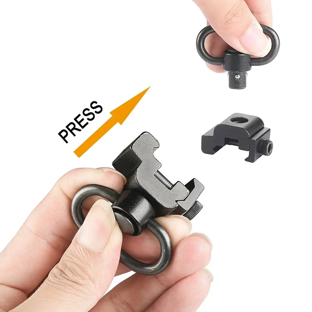 Adattatore per montaggio girevole con imbracatura a sgancio rapido Attacco per anello per imbracatura con cinghia per fucile QD da 1,25 pollici Accessori per pistola da caccia su guida da 20 mm