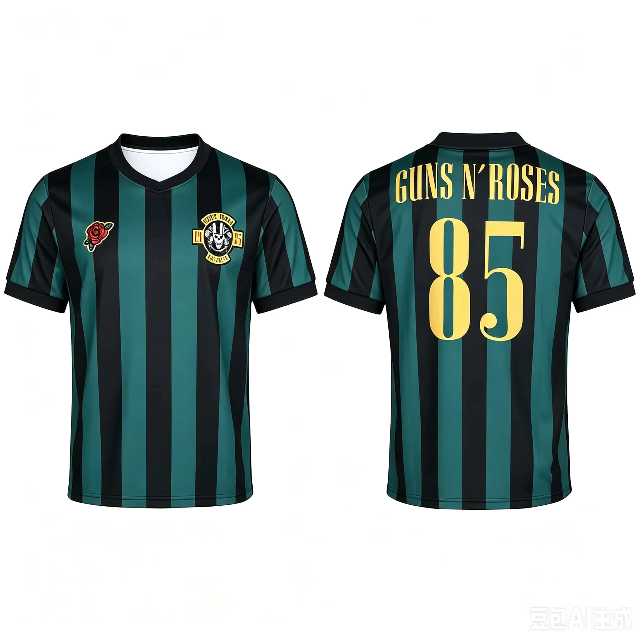 2026 Men Soccer Jersey Guns N Roses T Shirt Angel Rose Print Sweet Short Sleeve Hard Rock Fan Casual Sports Tops Family Matching