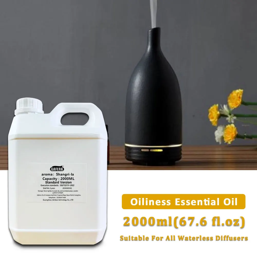 GAFERA 2000ml (67.6 fl.oz) Shangri-La Essential Oils - For All Waterless Diffuser, Fragrance Machine Replenish Aromatherapy Oil