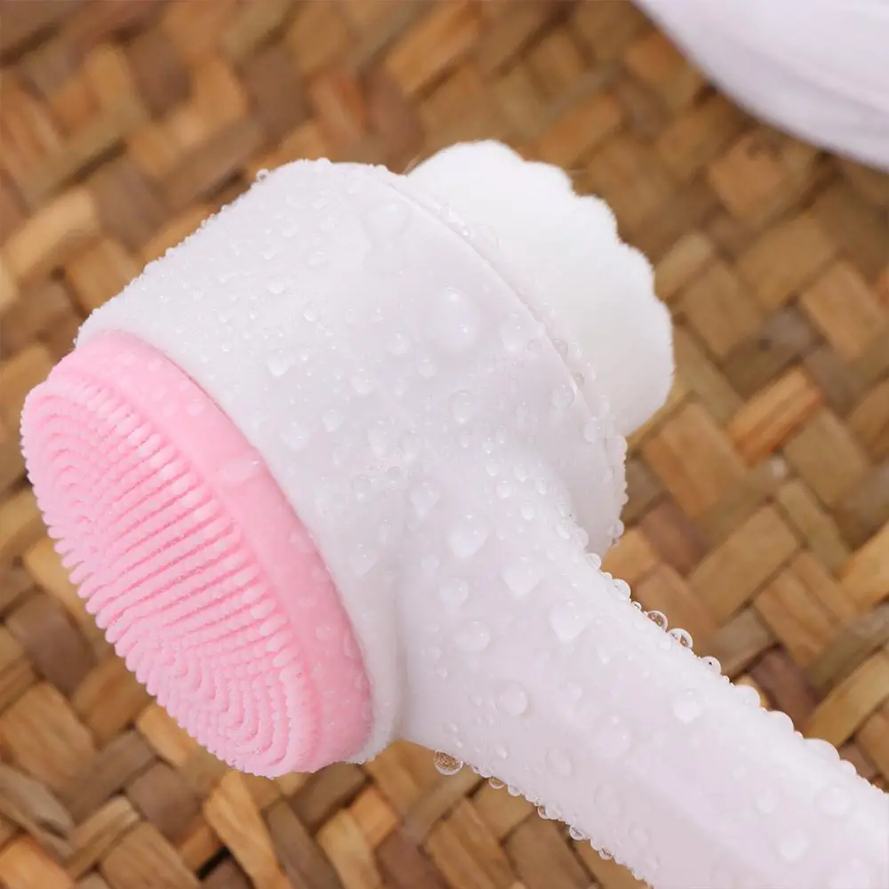 Double Sided Silica Gel Facial Brush Soft Blackhead Remover Facial Cleanse Brush Cute Skin Care Facial Face Scrubber Brush