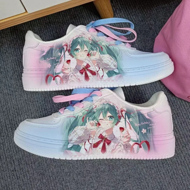 Two-dimensional Yuan Hatsune Miku Board Shoes New 2025 Casual Versatile High-top Platform Sneakers Casual Series Holiday Gifts