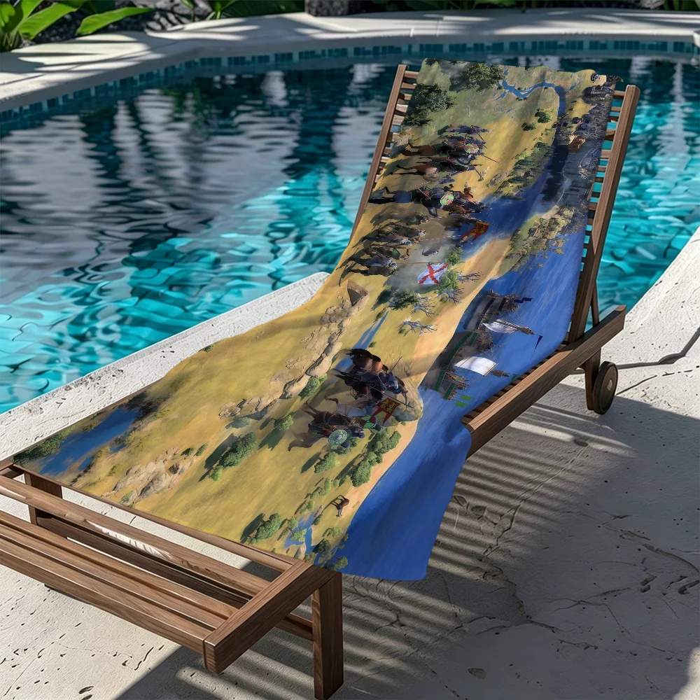 S-sid Meier-r Civilization VII Towel Large Quick-Drying Microfiber soft Beach Towel for Travel Fitness Sauna Bathing Camping