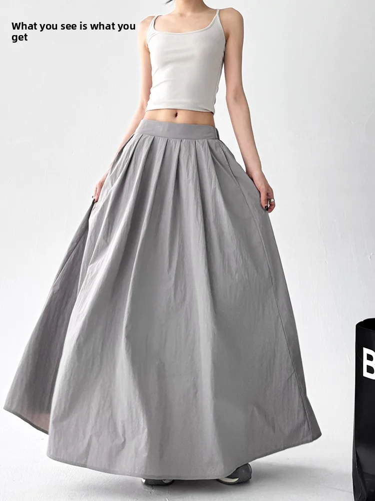 

Ele Long A-Line Skirt Women's Summer New High Waist Slim Fit Midi Skirt Ele Puffy Skirt for Taller Women