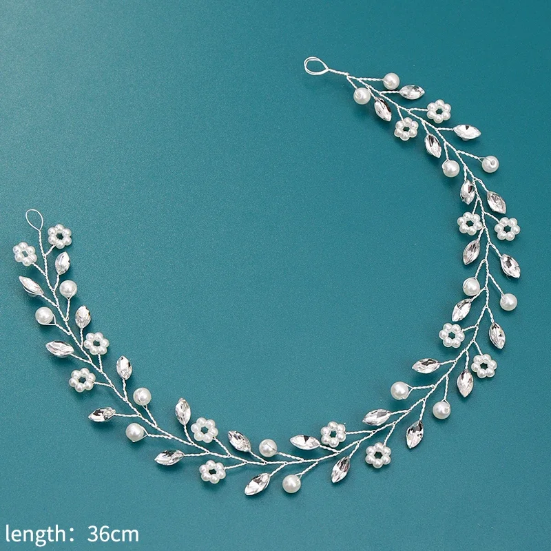 Women Crystal Headbands Wedding Handmade Hair Accessories Decoration Pearl Rhinestone Head Wear Hair Ornament For Bride Girls image 6
