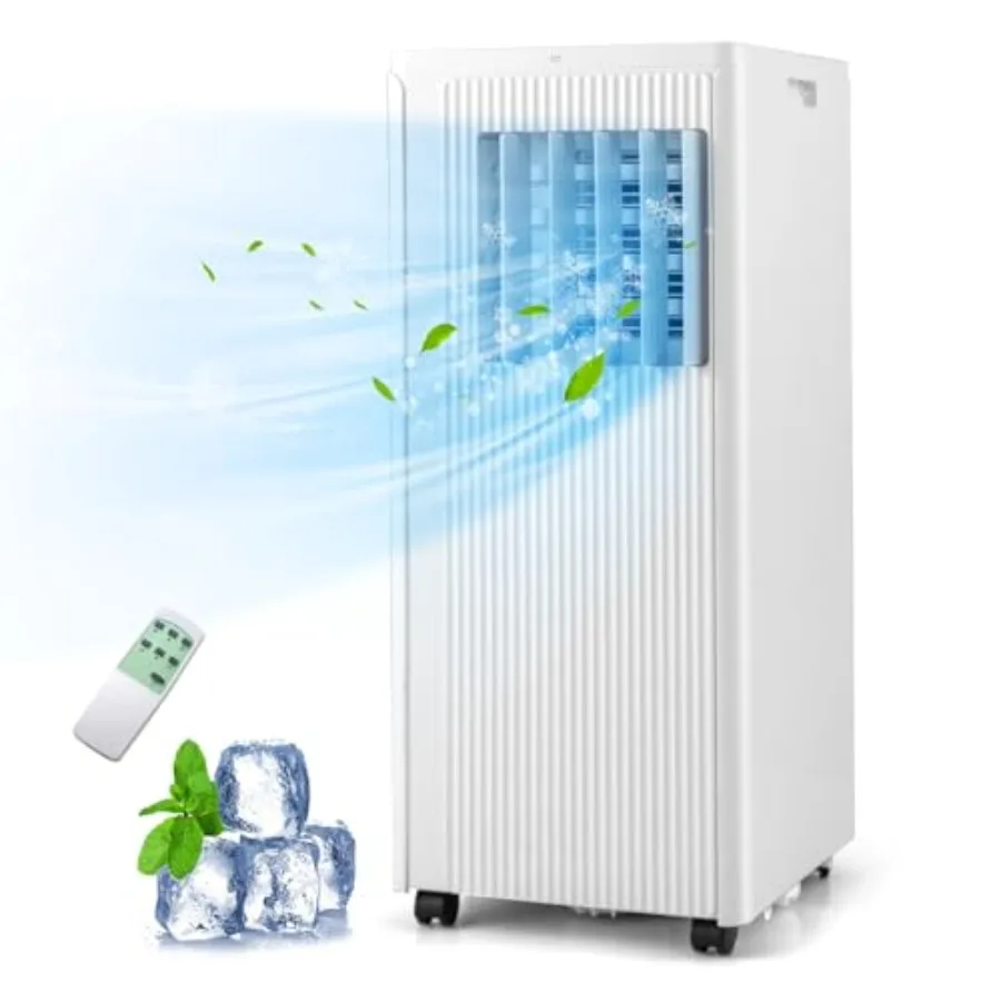 Portable Air Conditioner 10000 BTU with Cool/Fan/Dry Modes Quiet Operation Remote Control 24H Timer Sleep Mode Installation Kit