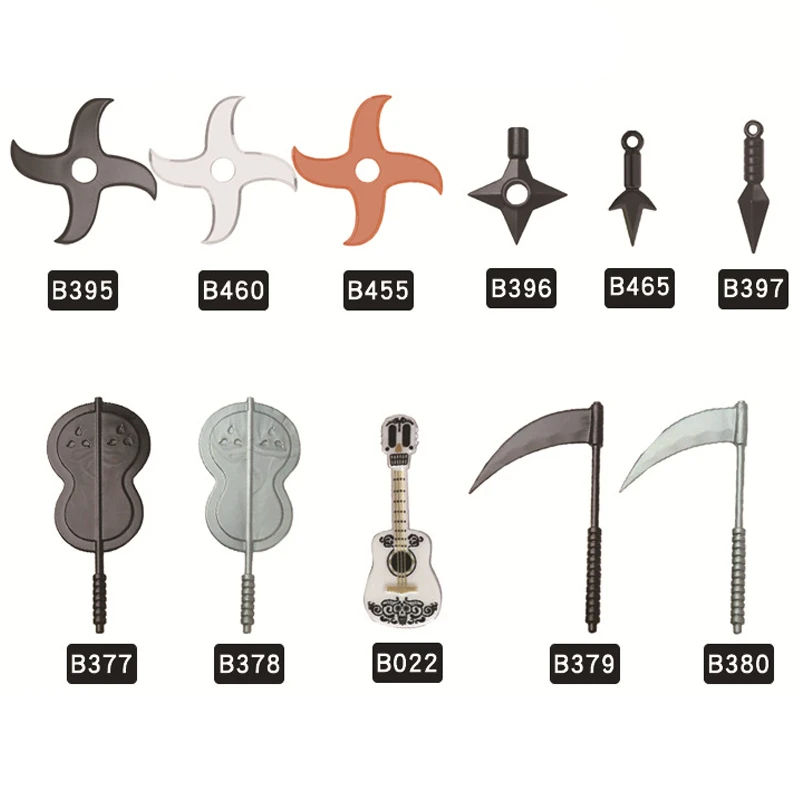 Medieval Dart/Kunai/Fan/Sickle/Guitar Packs MOC Building Blocks Special Weapons Parts Model Bricks Toys Compatible With LEGO