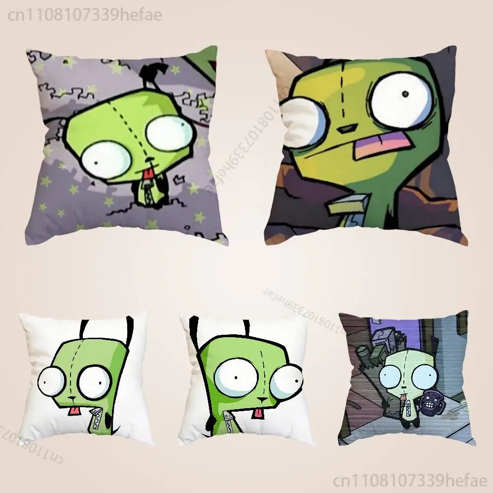 

I-Invader Zim Gir Pillow Cases for Bedroom Living Room Sofa Home Decor Polyester Cushion Cover with Zipper