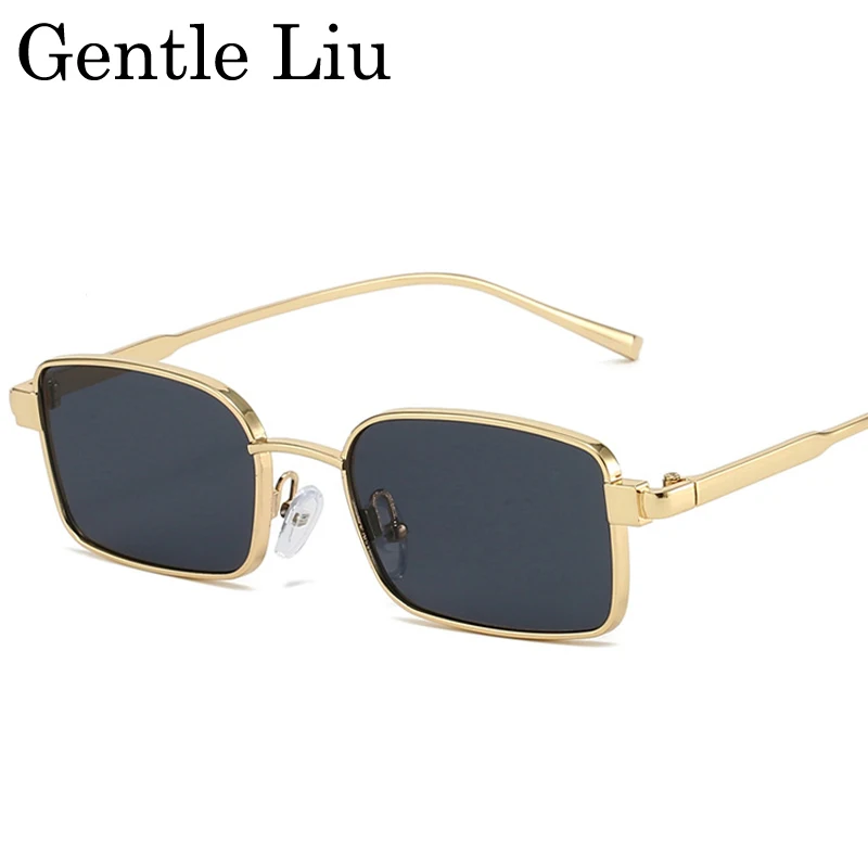 

Small Rectangle Punk Sunglasses Men 2025 Luxury Brand Retro Metal Frame Sun Glasses For Male Trendy Outdoor Eyewear UV400 Shades