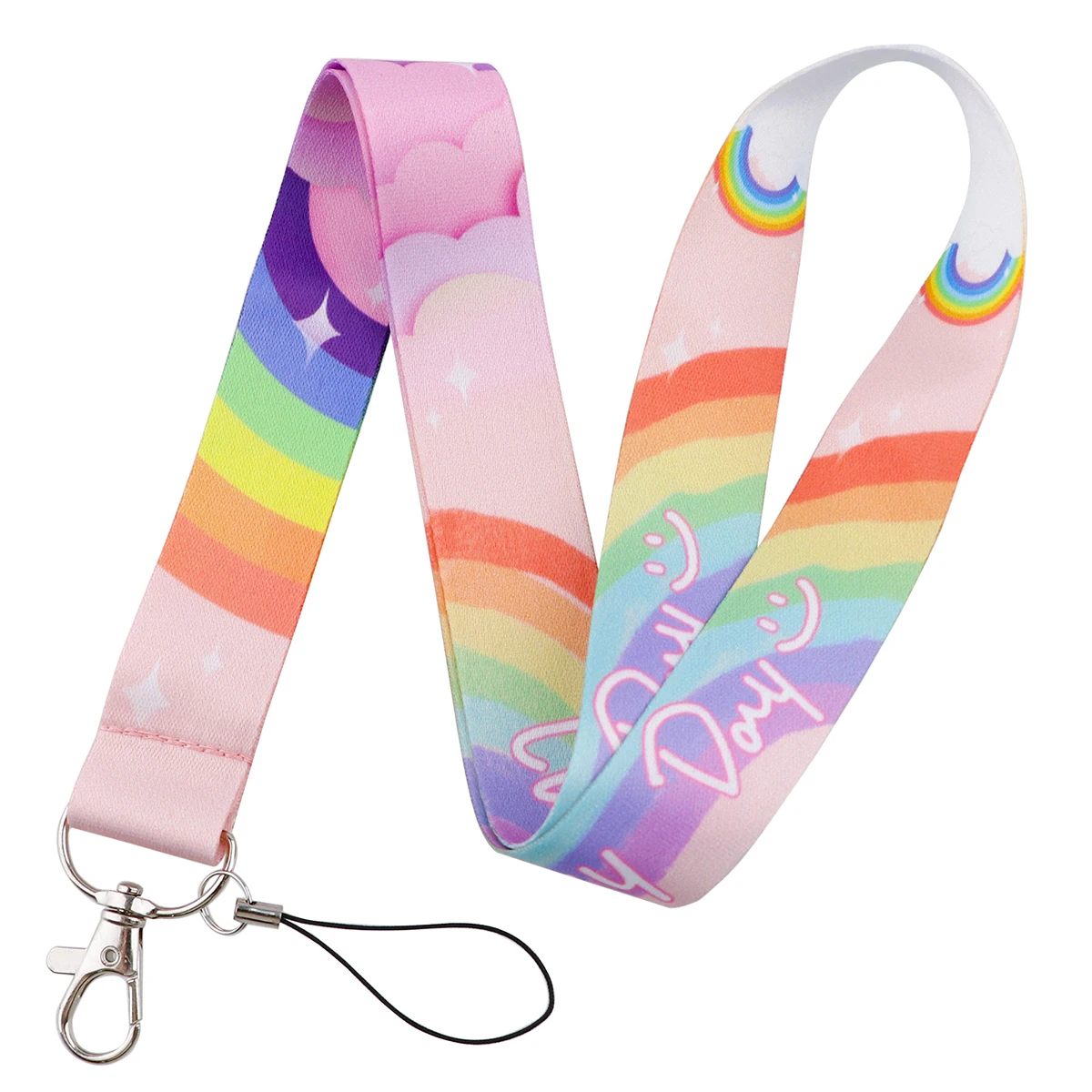 Rainbow Lucky Day Pink Lanyard Charm, Gift