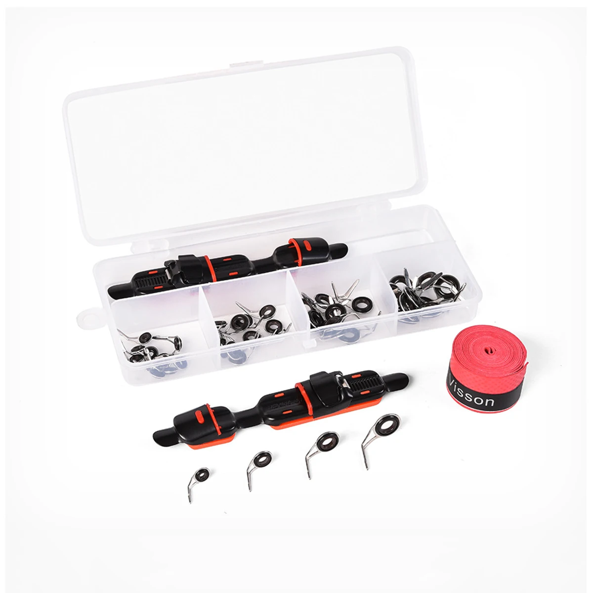 

42PCS Fishing Rod Tips Repair Set Fishing Reel Tool Sweatband Stainless Steel Freshwater Saltwater Rod Guides