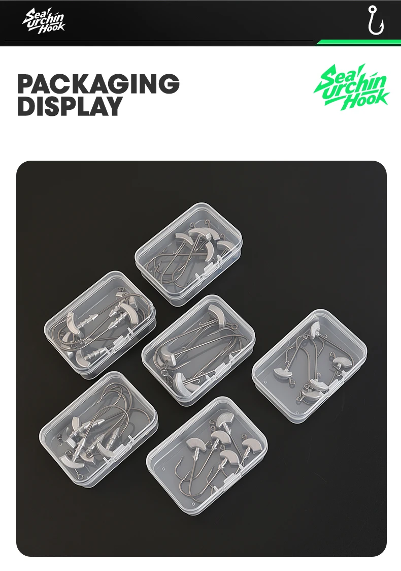 TAIYU 5 Stück Seeigel-Köder Spezial-Bleihaken Metall-Jighaken für Forellen/Barsche Weicher Wurmköder Jighaken Weichköder Universeller Bleihaken – Detail 10