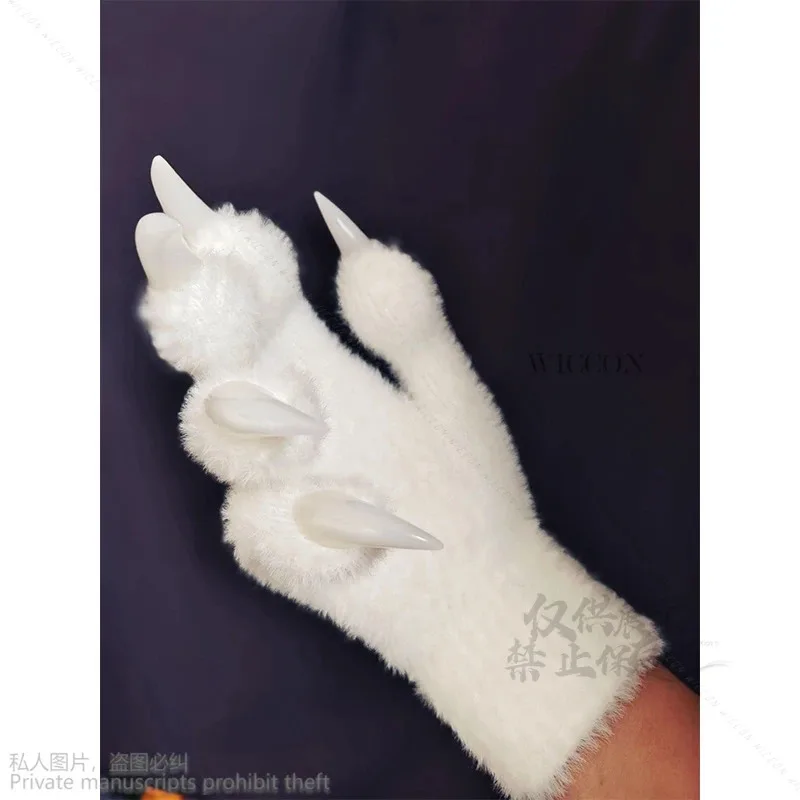 CyAnime زوج الذئب الكلب الثعالب Kigurumi باو مخلب قفازات زي اكسسوارات تأثيري الحيوان فروي كامل فنجر هالوين Fursuit Adu