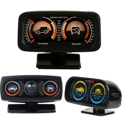 Car Compass 12V LED Inclinometer Car Angle Tilt Two-barreled Backlight Inclinometer For Compass Balance Level Slope Meter Gauge