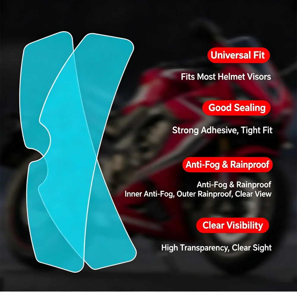 Universal Motorcycle Helmet Visor Anti Fog Film Clear Anti-Fog Sticker Patch  Driving Safety Nano Coating Helmet Accessories