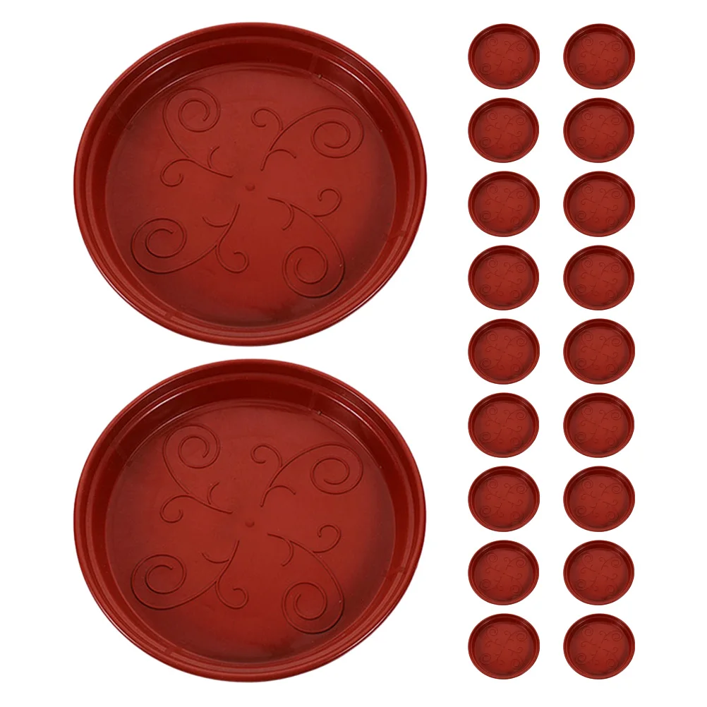 

20 Pcs Red 240mm Plant Saucers Durable Plastic Flower Pot Trays Catch Water Planter Plates Garden Supplies