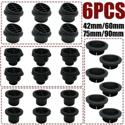 6X 42mm/60mm/75mm/90mm Warm Heater Parking Heater Air Vent Car Heater Ducting Duct Air Outlet Black For Webasto Truck Auto Parts