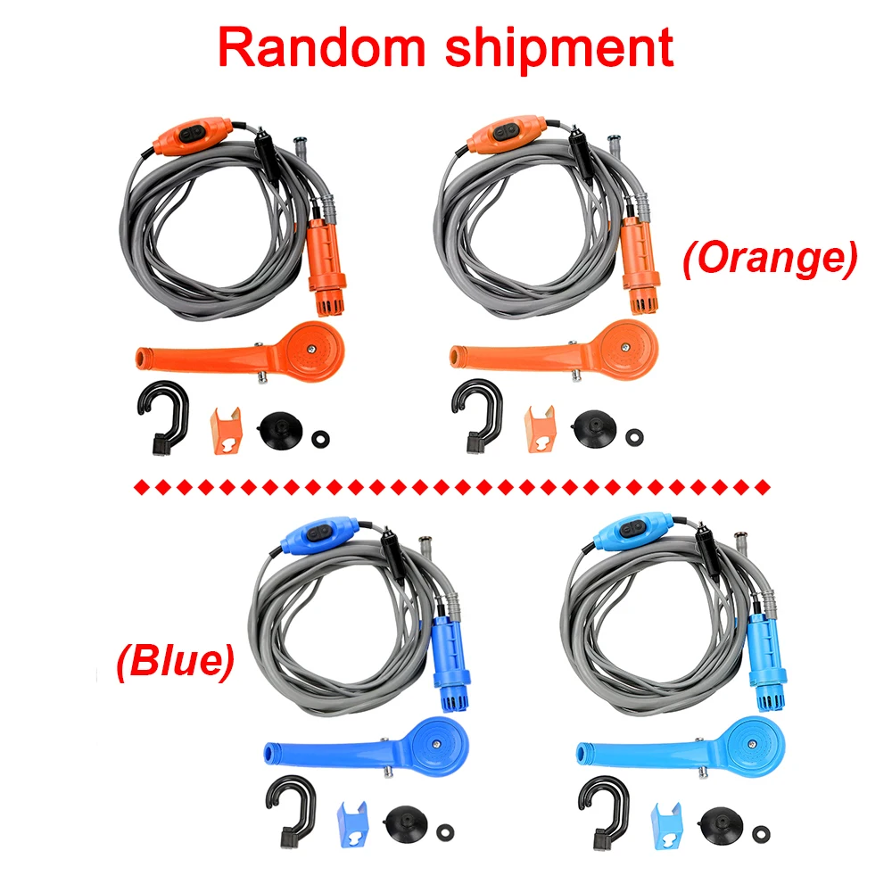 Portable 12V Car Shower Kit Outdoor Camping Travel Washing Tool with Cigarette Lighter Plug High Pressure Water Cleaning System