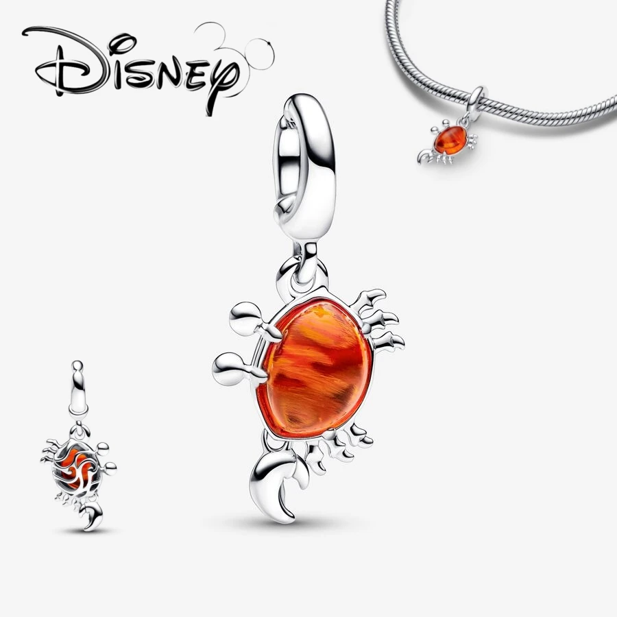 Disney The Little Mermaid Sebastian Crab Dangle Charm Fit Original Pandora Bracelet Jewelry Gifts For Girls