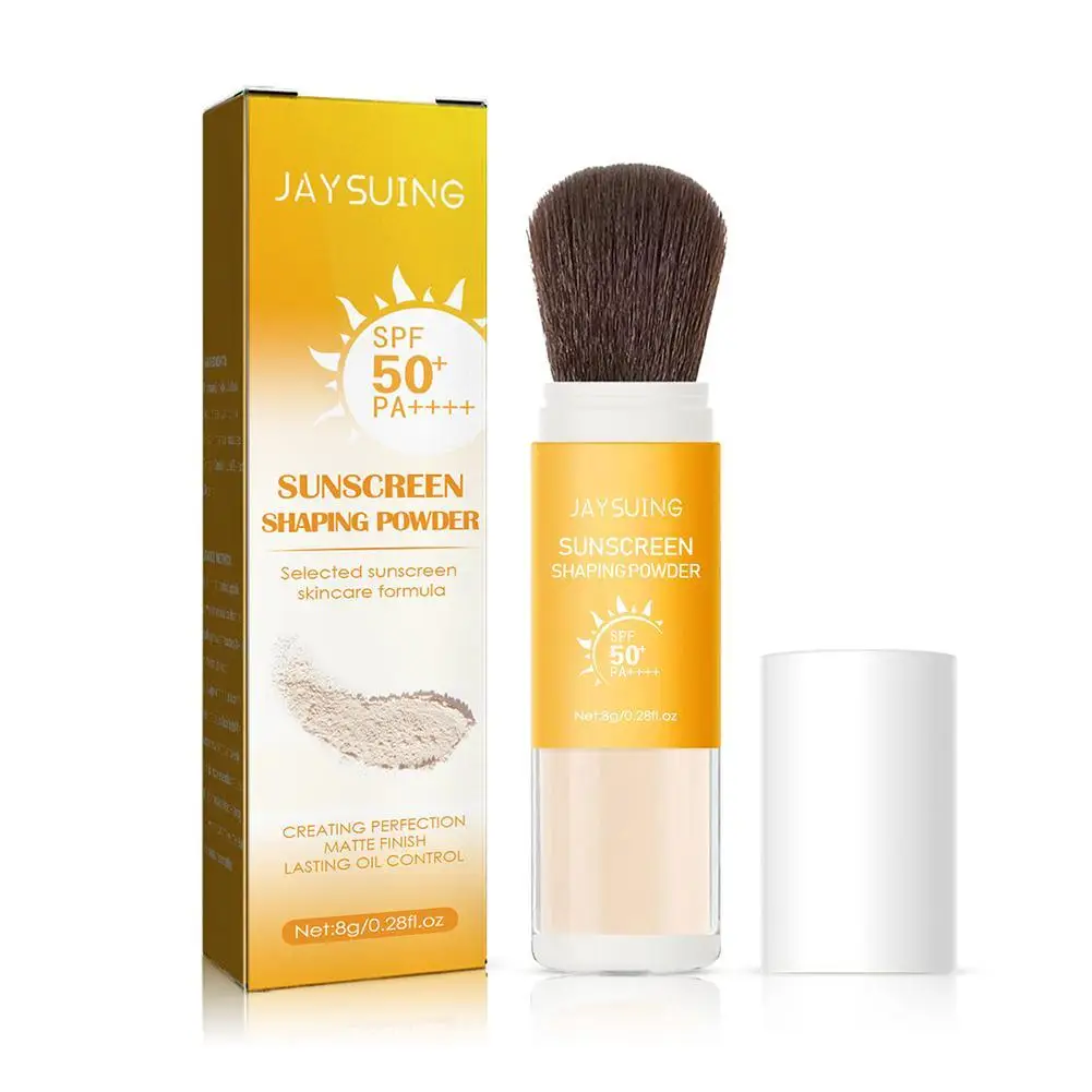 Poudre Solaire Imperméable Spf50 pour Femme, Protection de la Peau, Invisible, Contrôle de l'Huile, pour le Visage