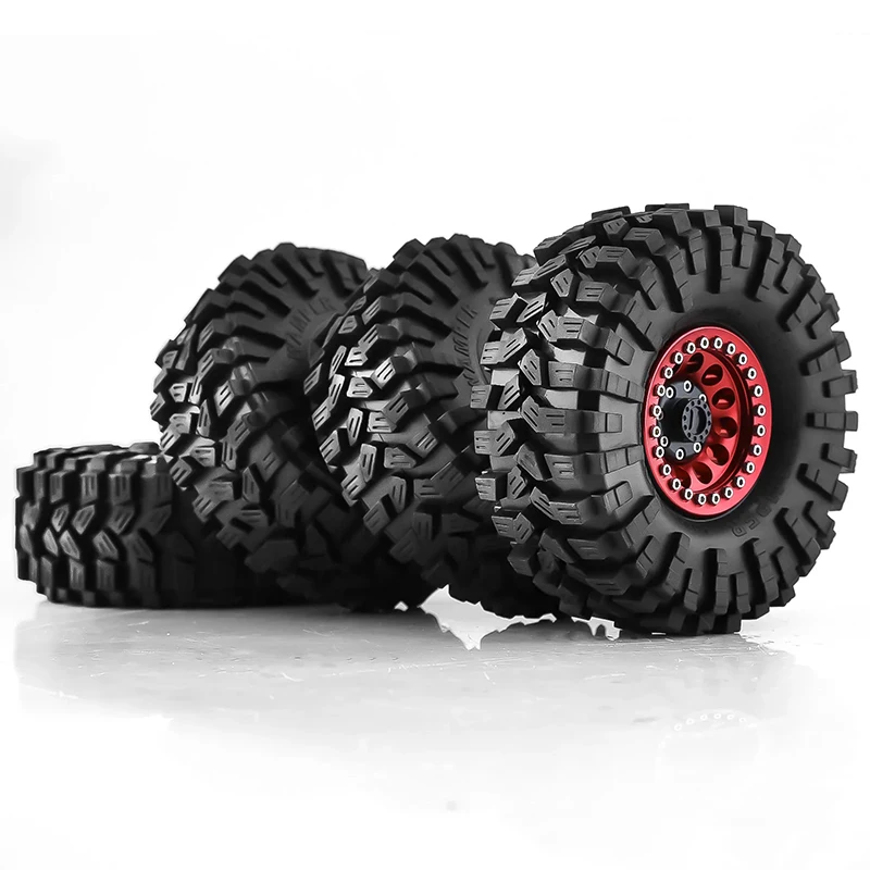 

120mm 1.9 Beadlock Wheel Rim Rubber Tire Set for 1/10 RC Crawler Car Traxxas TRX4 RC4WD D90 Axial SCX10 II III MST