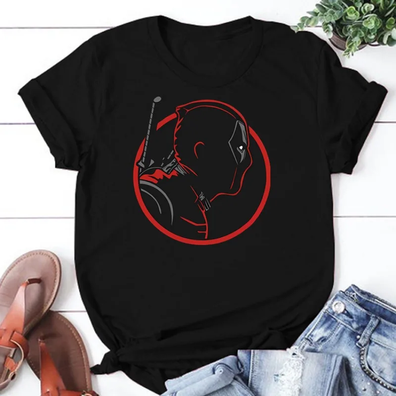 Cartoon Dead-pool T Shirts for Women Summer Casual T-shirts Trends Women Print Clothing Top T Shirt Female Graphic Tee T-Shirt