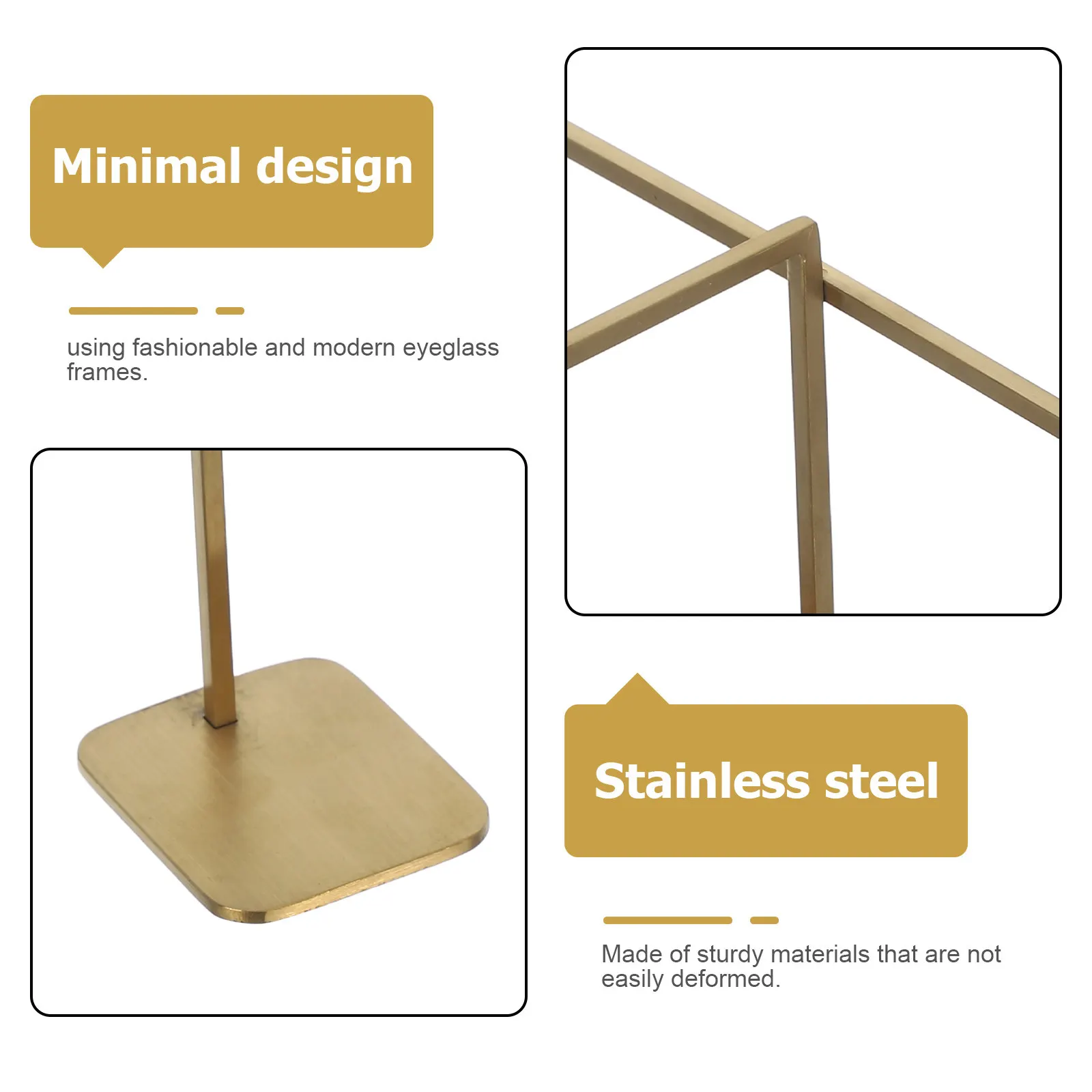 Eyeglass Display Stand Stainless Steel Space Saving Stylish Sunglasses Organizer Stand for Tabletop Retail Display Eyewear