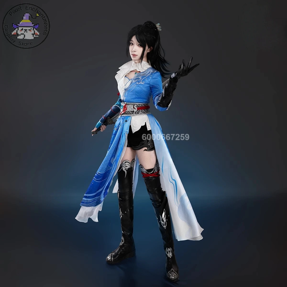 

Game Naraka: Bladepoint Cosplay Costume Anime Ji Ruxue High Quality Role Playing Blue Uniform for Women Adult Comic Con Party