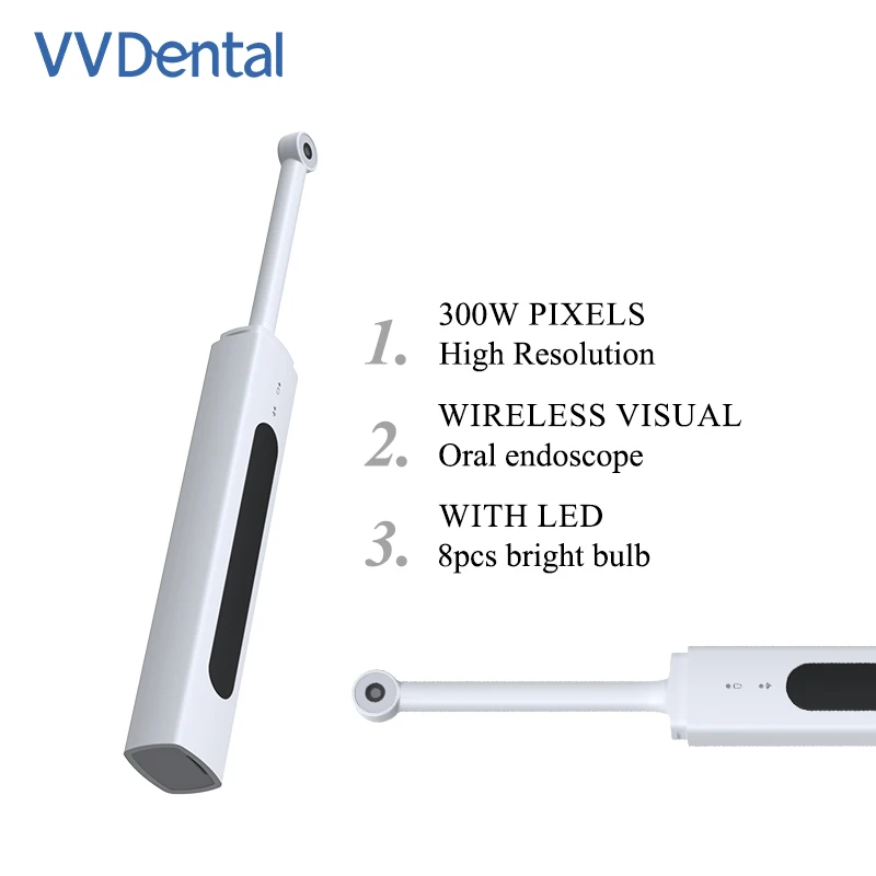 VVDental-Câmera Intraoral com Wi-Fi, Sem Fio, HD, 8 LED, Câmera Intraoral, Odontológica, Monitor Com Profissional, Android, iPhone, PC