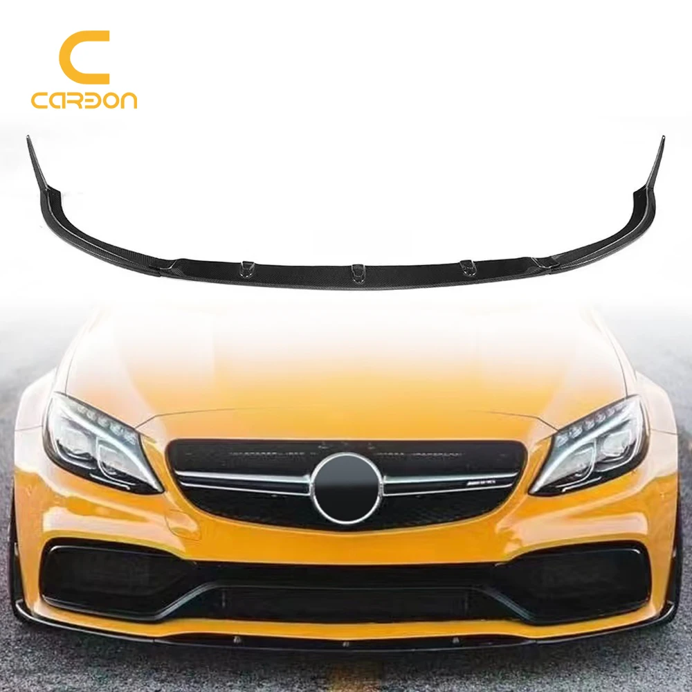 Carbon Fiber Front Bumper Lip Chin Spoiler For W205 Coupe 2 Door ED1