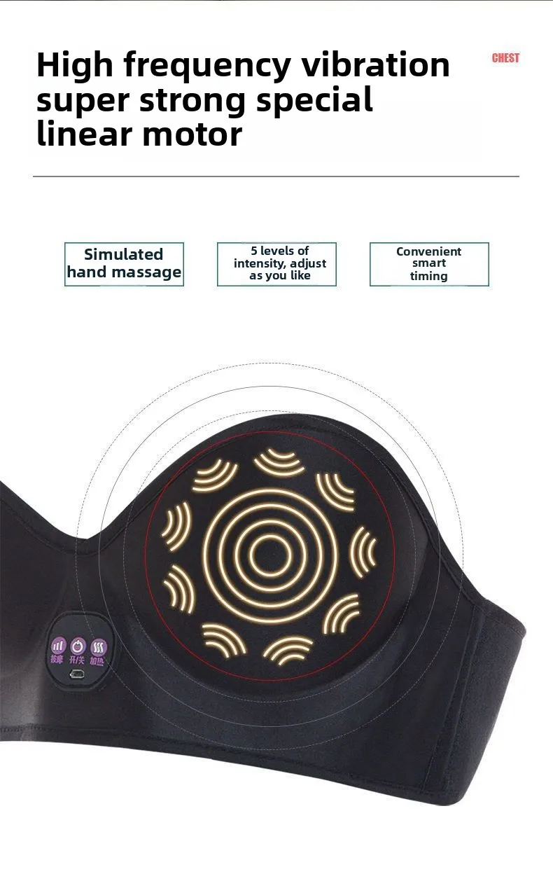 جهاز تدليك الثدي الجديد للسيدات 2025، هزاز الثدي الكهربائي، ضغط ساخن للتدليك الذكي، حمالة صدر منزلية متعددة الوظائف، ملابس داخلية