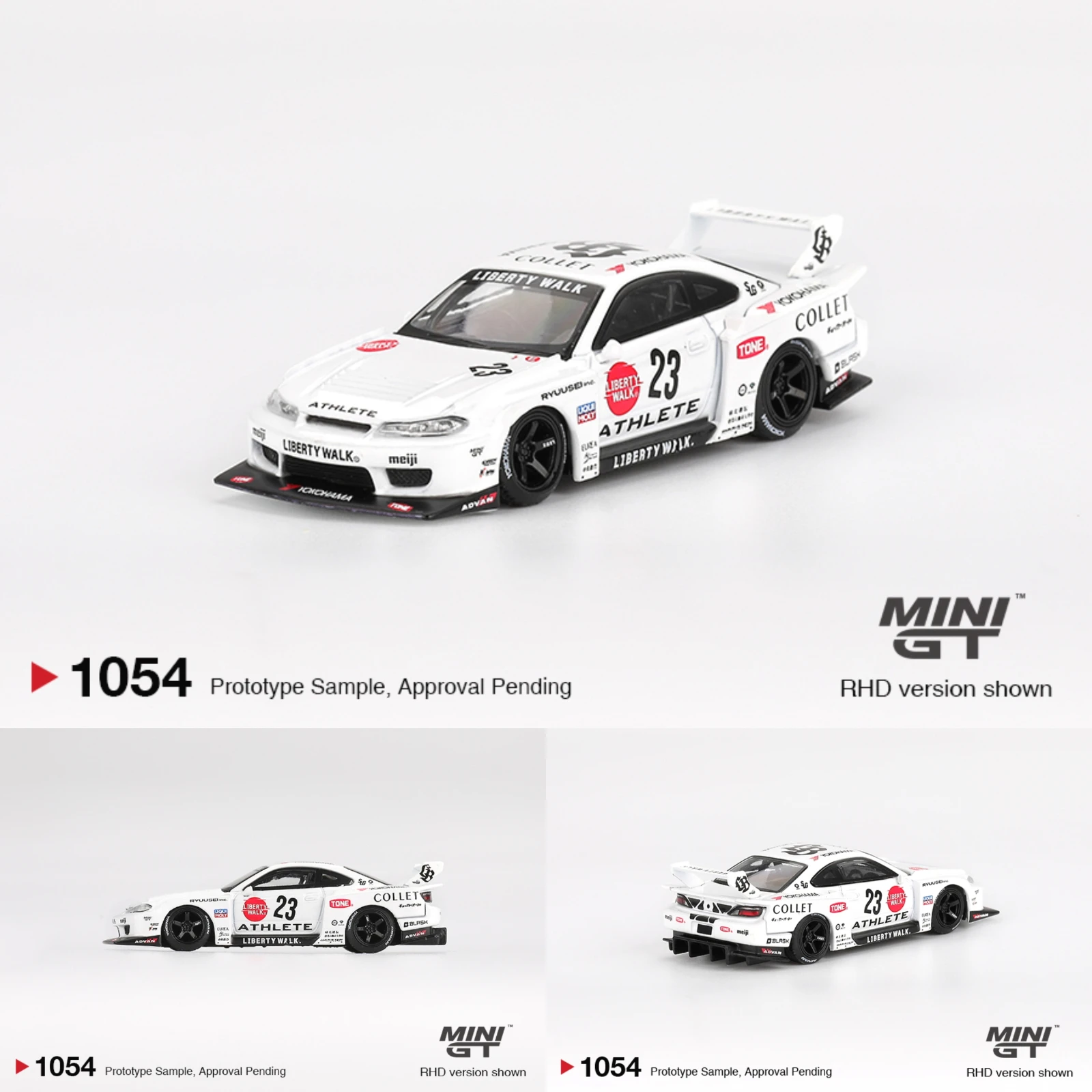

PreSale MINIGT 1054 1:64 Nissan LBWK LB Super Silhouette S15 SILVIA ATHLETE Diecast Car Model Collection Toys
