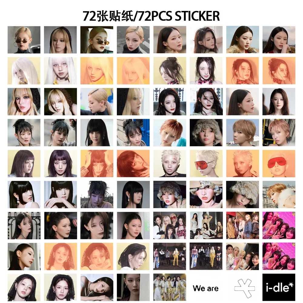 55+72Pcs/Set Kpop New Album WE ARE Card Mini Stickers Minnie YuQi MiYeon SoYeon Photocard Fans Collection Postcards Gift